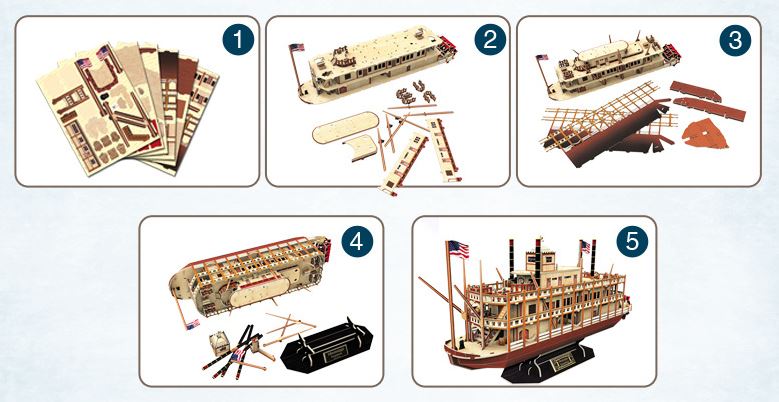 3D立體Mississippi Steam Boat 密西西比河蒸汽船