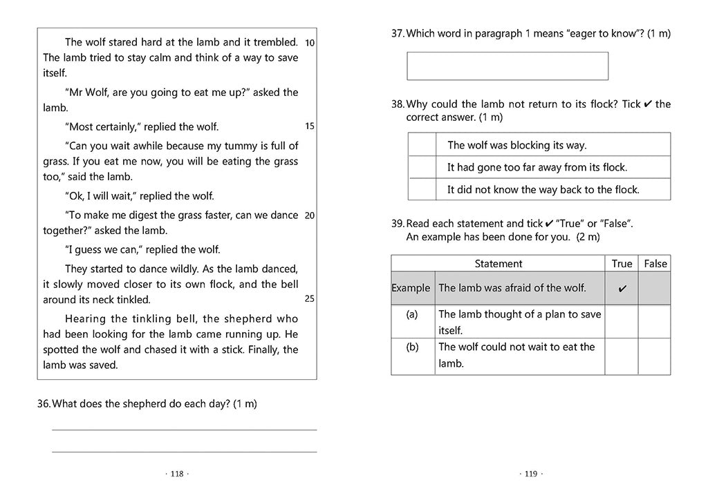 P1 ENGLISH MOCK EXAM PAPERS